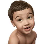 boy by christmas tree sticker