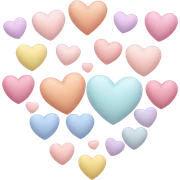 Pastel hearts sticker