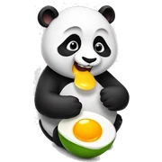 Panda eating eggs sticker