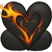black heart on fire sticker