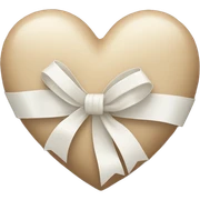 Beige heart with white ribbon sticker