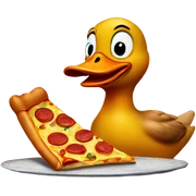 Duck eating pizza sticker