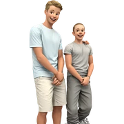 two boys having fun sticker