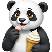 Panda eating ice cream sticker
