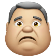 fat man not happy sticker