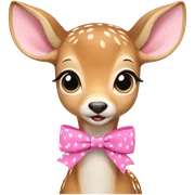 deer girl with pink bow sticker