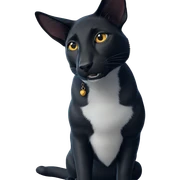 curious black cat by window sticker