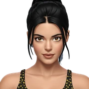 smiling girl with black hair sticker