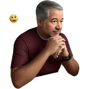 contemplative moment with food sticker