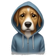 Dog wearing hoodie sticker