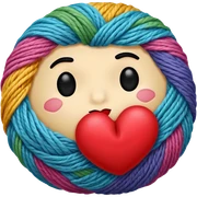 Colorful yarn ball with face expression 😘 sticker