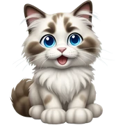 Ragdoll cat cheering  sticker