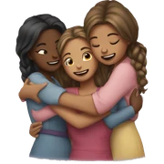 Five girls hugging  sticker