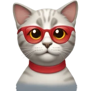 cat wearing red glasses sticker