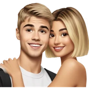 justin bieber with hailey bieber sticker