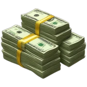 Stacks of cash sticker