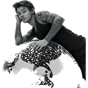tattooed boy in monochrome sticker