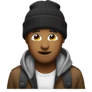 Emoji wearing a beany sticker