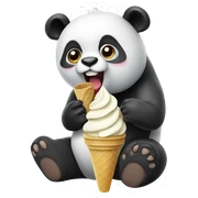 Panda eating ice cream sticker