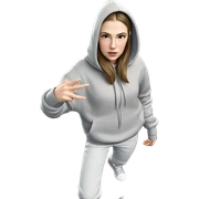 realistic girl in hoodie sticker
