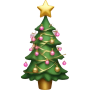 christmas tree with pink and gold decorations sticker