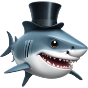 Shark with a top hat sticker