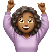 Happy girl wakes up in a bad and stretches her hands up in the air  sticker
