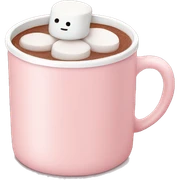 Light Pink mug of hot chocolate with marshmallows  sticker