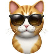 Cat with sunglasses sticker