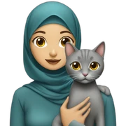 Hijab girl and grey cat sticker