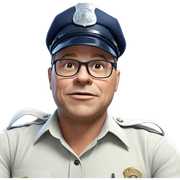 police officer portrait in hat sticker