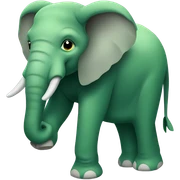 Green elephant sticker