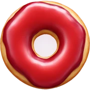 red heart shaped aesthetic donut sticker