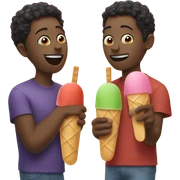 2 friends eating popsicles  sticker