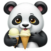 Panda eating ice cream sticker