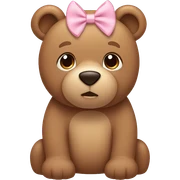 Light brown bear with light pink bows sticker