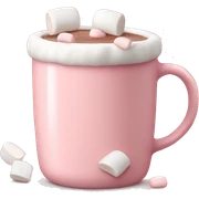 Light Pink mug of hot chocolate with marshmallows  sticker
