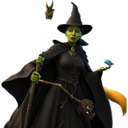 witch girl with bird staff sticker