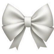 White bow on white bow sticker