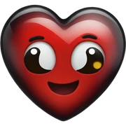 red and black glass heart sticker