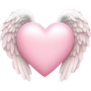 Light pink heart with angel wings sticker
