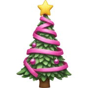 pink christmas tree sticker