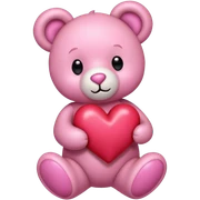 pink teddy bear with hearts sticker