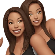 girls with brown hair smiling sticker