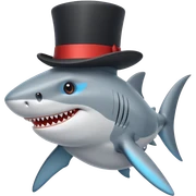 Shark with a top hat sticker