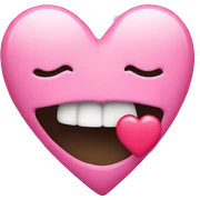 Emoji kiss with pink heart sticker