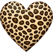 Leopard print heart sticker