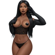 dark-skinned girl in black gloves sticker