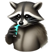 Raccoon vaping sticker