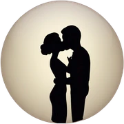 Couple kissing silhouette sticker